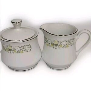 Sterling Fine China of Japan Florentine Pattern Creamer And Sugar Bow Never Used